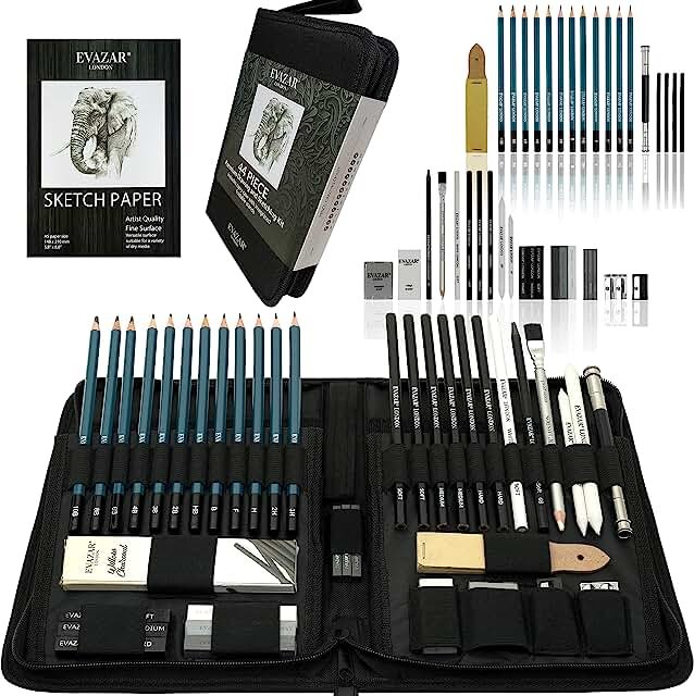 EVAZAR London Sketching and Drawing art supplies, includes graphite & charcoal - HD Photo